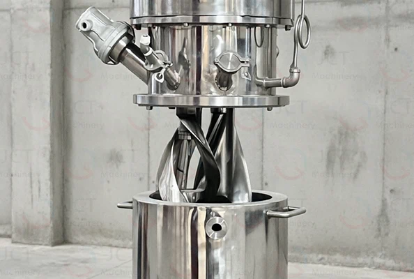 high-torque mixing blades and jacket cylinder of vertical kneader stainless steel blades and mixing bowl of vertical kneader for heavy duty kneading